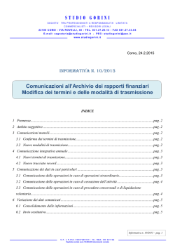 informativa 10 - indagini finanziarie