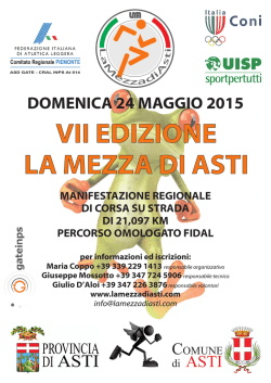 DOMENICA 24 MAGGIO 2015 VII EDIZIONE LA MEZZA DI ASTI