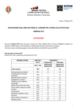 COMUNE DI VICENZA Sistema Statistico Nazionale