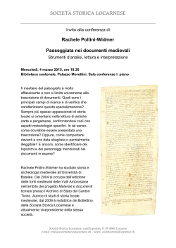 Passeggiata nei documenti medievali. Strumenti d`analisi, lettura e