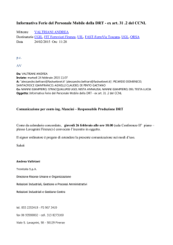 Informativa Ferie del Personale Mobile della DRT