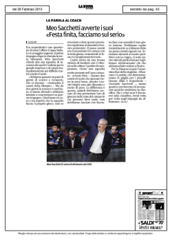 Festa finita, facciamo sul serio