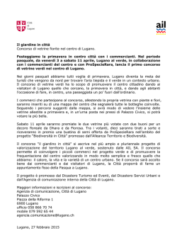 Il giardino in citt&agrave; Concorso di vetrine fiorite nel centro di Lugano