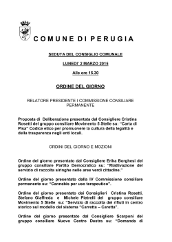 Ordine del giorno - Comune di Perugia