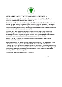 ALTRA BELLA NETTA VITTORIA DELLE UNDER 14