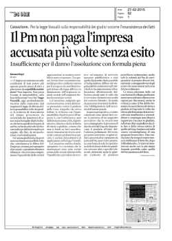 il pm non paga l`impresa accusata piu` volte