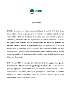 Il 2014 si &egrave; concluso con l`approvazione della