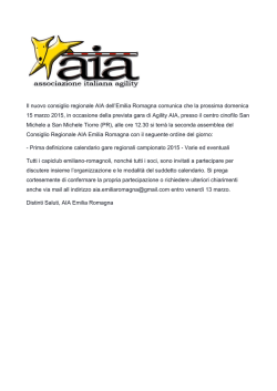 Il nuovo consiglio regionale AIA dell`Emilia Romagna
