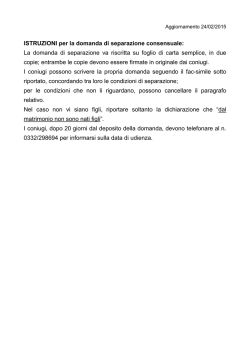 ISTRUZIONI per la domanda di separazione consensuale: La