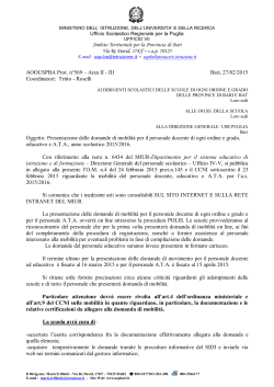Nota n. 569 del 27/2/2015 - Ambito Territoriale per la provincia di Bari