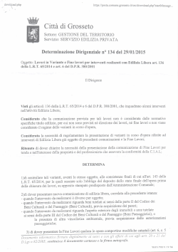 Determinazione Dirigenziale n. 134 del 29/01/2015