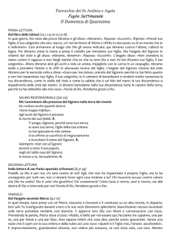 Domenica 1 marzo 2015 - Parrocchia dei Santi Andrea e Agata