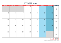 Calendario mensile - Mese di ottobre 2015