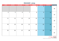 Calendario mensile - Mese di maggio 2015