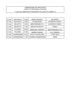 01-mar SAN PAOLO 18.30 SPORT PROJECT BIO SPORT 01