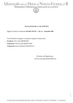 Decreto direttoriale n. 6 del 16/02/2015 Oggetto: Nomina Commissio
