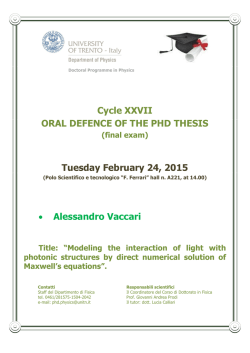 PhD final exam Vaccari