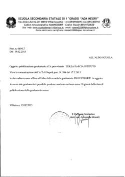 Pubblicazione grad. prov. III fascia ATA
