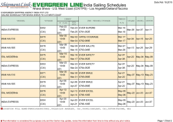 India Sailing Schedules