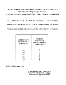 Dott.ssa A. Ro~lla PARISSE - Centro servizi amministrativi di Chieti