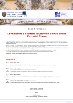 Scarica la locandina in PDF - Università degli Studi di Genova