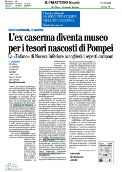 IL MATTINO NAPOLI - Museo per Pompei nell`ex caserma