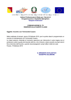 Incontro con l`Universit&agrave; Cusano - "G. Ambrosini"