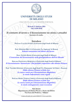 Incontro 17 febbraio 2015 - Dipartimento di Diritto privato e storia del