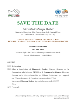 Il programma dell`evento - Cooperazione Italiana allo Sviluppo