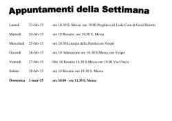 appuntamenti della settimana 23 feb- 1 mar