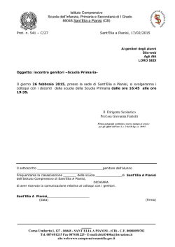Incontro genitori scuola Primaria di Snt`Elia a Pianisi