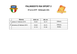 PALINSESTO RAI SPORT 2 III^prova BTP