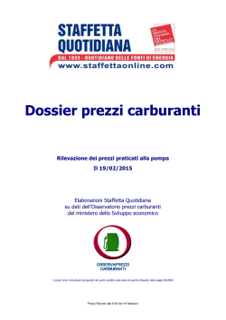 Dossier prezzi carburanti