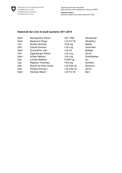 Diplomati del ciclo di studi bachelor 2011-2015
