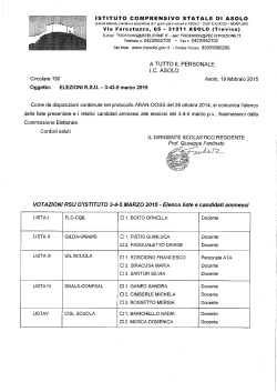Pubblicazione liste e candidati ammessi alle elezioni RSU 3