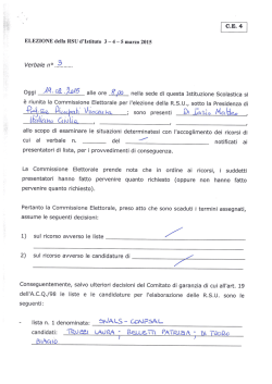 C.E. 4 ELEZIONE della RSU d`Istituto 3 - 4