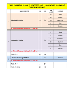 Piano Formativo e Frequenze minime PAS classe C240