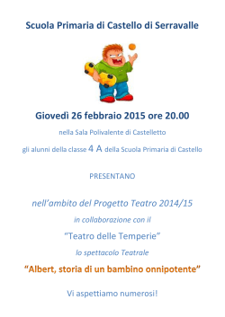 Scuola Primaria di Castello di Serravalle Giovedì 26 febbraio 2015