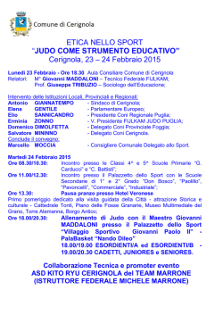 JUDO COME STRUMENTO EDUCATIVO