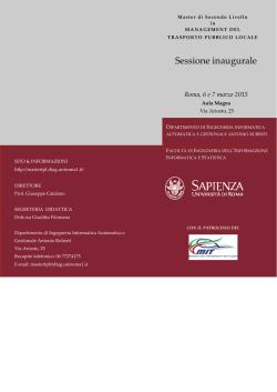 Invito inaugurazione - Dipartimento di Informatica e Sistemistica