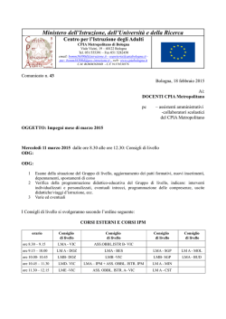 impegni marzo 2015 - CPIA Metropolitano di Bologna
