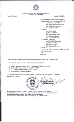 Rettifica composizione commissione elettorale. - ISIS Pagano
