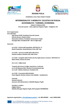 INTERMODALITA` E MOBILITA` CICLISTICA IN