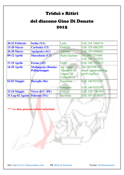 Calendario 2015 Tridui e Ritiri