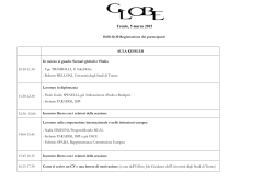 Programma GLOBE Trento 2015