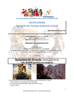 LECTIO DIVINA Árateĩ VI del Tiempo Ordinario Ciclo B