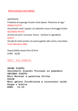 FESTA SOCIALE 2015 MENU