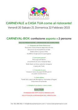 CARNEVAL-BOX: la confezione d`asporto per il tuo