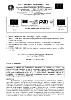 Determina a contrarre per l`affidamento dell`Incarico di Direttore dei