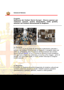 Comune di Genova Progetto Settimana dei Cimiteri Storici Europei